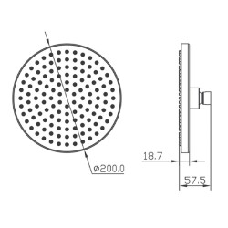 Bocchi AIR2 Tepe Duşu Yuvarlak 20 cm Krom 5860 0005 - 2