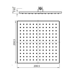 Bocchi AIR2 Tepe Duşu Kare 20 cm Krom 5860 0006 - 2