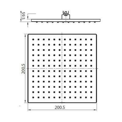 Bocchi AIR2 Tepe Duşu Kare 20 cm Krom 5860 0006 - 2