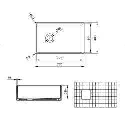 Bocchi Contempo Mutfak Eviyesi 76 Cm Mat Antrasit 1346-020-0120 - 3