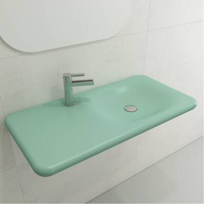 BOC FENICE ETAJERLİ LAVABO 90 CM- M.MİNT YEŞİL - 1