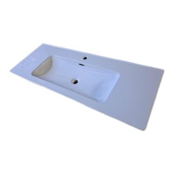 Bocchi Hav Tezgahüstü Lavabo 120 cm Parlak Beyaz 1606-001-0926 - 2