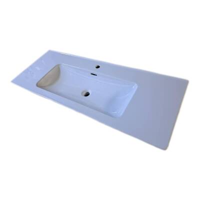 Bocchi Hav Tezgahüstü Lavabo 120 cm Parlak Beyaz 1606-001-0926 - 2