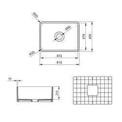 Bocchi Lavello Dekorlu Mutfak Eviyesi 60 Cm Mat Kaşmir 1099-011-0120 - 4