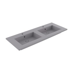 Bocchi Milano Çift Gözlü Lavabo 120 cm Mat Gri 1111-006-0126 - 1