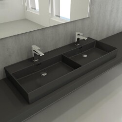 Bocchi Milano Çift Gözlü Lavabo 120 cm Mat Antrasit 1393-020-0132 - 2