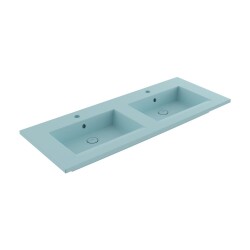 Bocchi Milano Çift Gözlü Lavabo 120 cm Mat Buz Mavi 1111-029-0126 - 1