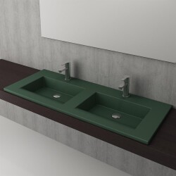 Bocchi Milano Çift Gözlü Lavabo 120 cm Mat Yeşil 1111-027-0126 - 2