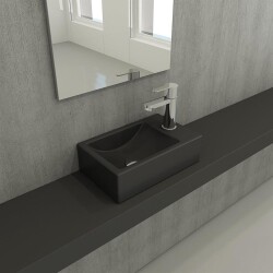 Bocchi Milano Dar Sağ Lavabo 37 Cm Mat Antrasit 1419-020-0126 - 2