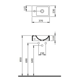 Bocchi Milano Dar Sağ Lavabo 37 Cm Mat Somon 1419-032-0126 - 3