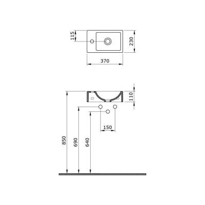 Bocchi Milano Dar Sol Lavabo 37 Cm Mat Antrasit 1418-020-0126 - 3