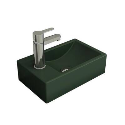 Bocchi Milano Dar Sol Lavabo 37 Cm Mat Yeşil 1418-027-0126 - 1