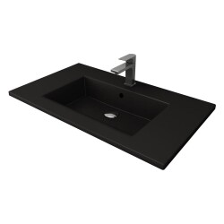 Bocchi Milano Etajerli Lavabo 80 cm Mat Siyah 1113-004-0126 - 1