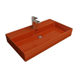 Bocchi Milano Tezgah Üstü Lavabo 80 cm Parlak Turuncu 1377-012-0126 - 1