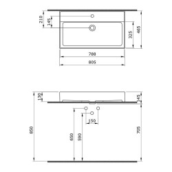 Bocchi Milano Tezgah Üstü Lavabo 80 cm Parlak Turuncu 1377-012-0126 - 3