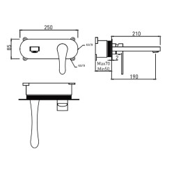 Bocchi Pera Ankastre Lavabo Bataryası Krom 1020 0043 - 2