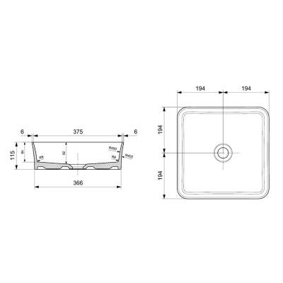 Bocchi Sottile Slim Line Çanak Lavabo 38 Cm Mat Yasemin 1477-007-0125 - 2