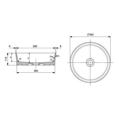 Bocchi Sottile Slim Line Çanak Lavabo 38 Cm Mat Somon 1478-032-0125 - 2