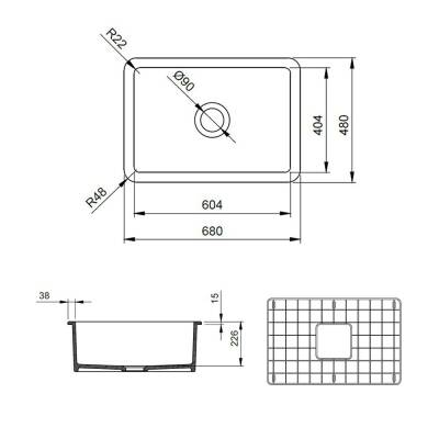 Bocchi Sotto Mutfak Eviyesi 68 Cm Parlak Beyaz 1360-001-0120 - 4