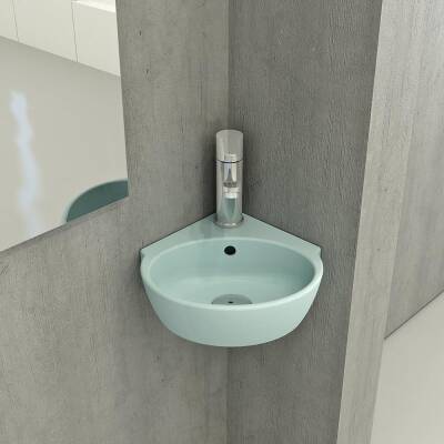 Bocchi Taormina Arch Köşe Lavabo 30 cm Mat Buz Mavi 1392-029-0126 - 1