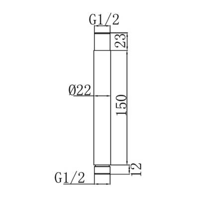 Bocchi Tavandan Tepe Duşu Kolu 15 cm Krom 5750 0005 - 2