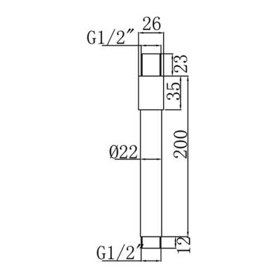 Bocchi Tavandan Tepe Duşu Kolu 20 cm Krom 5750 0004 - 2