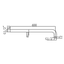 Bocchi Duvardan Tepe Duşu Kolu 40 cm 5750 0003 - 2