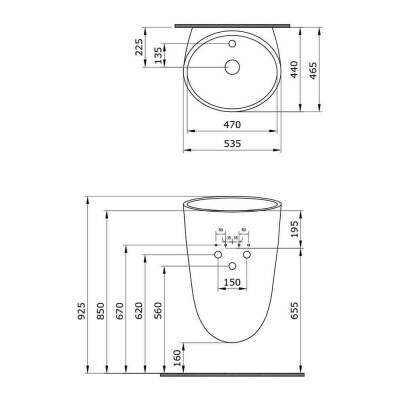 Bocchi Venezia Asma Monoblok Lavabo Armatür Deliksiz Mat Gri 1083-006-0125 - 2