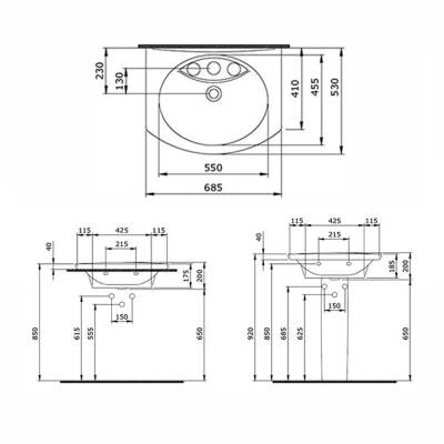 Bocchi Verona Lavabo 70 Cm Parlak Siyah 1045-005-0126 - 2