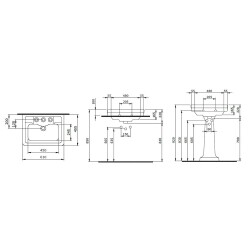 Bocchi Verona Tek Armatür Delikli Lavabo 61 cm Mat Beyaz 1041-002-0126 - 2