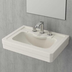 Bocchi Verona Tek Armatür Delikli Lavabo 61 cm Parlak Bisküvi 1041-014-0126 - 1