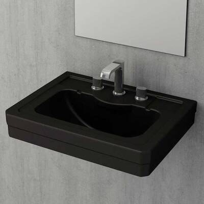 Bocchi Verona Üç Armatür Delikli Lavabo 61 cm Mat Siyah 1041-004-0127 - 1