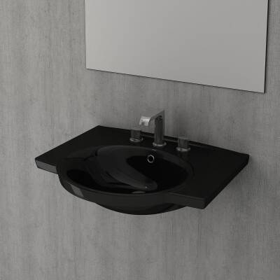 BOC VERONA LAVABO ÜÇ D.Lİ 65cm- P.SİYAH - 1