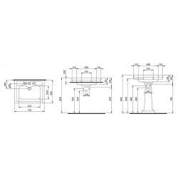 Bocchi Verona Üç Armatür Delikli Lavabo 71 cm Parlak Siyah 1040-005-0127 - 3