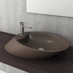 Bocchi Vessel Batarya Banklı Çanak Lavabo 72 cm Mat Kahverengi 1021-025-0126 - BOCCHI (1)