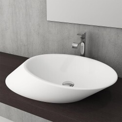 Bocchi Vessel Yatay Çanak Lavabo 72 cm Mat Beyaz 1013-002-0125 - BOCCHI (1)