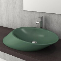 Bocchi Vessel Yatay Çanak Lavabo 72 cm Mat Yeşil 1013-027-0125 - BOCCHI (1)