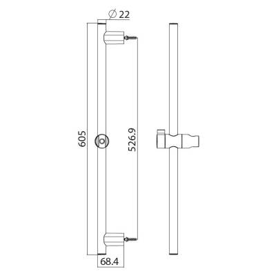 Bocchi 600R Ayarlanabilir Sürgü 70 cm Krom 5600 0005 - 2