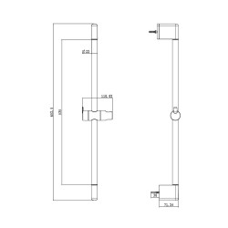 Bocchi 650R Ayarlanabilir Sürgü 65 cm Krom 5600 0007 - 2