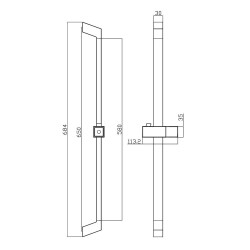 Bocchi 650S Ayarlanabilir Sürgü 65 cm Krom 5600 0006 - 2