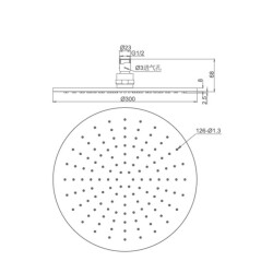 Bocchi AIR2 300R Tepe Duşu ø300 mm Krom 5800-0002 - 2