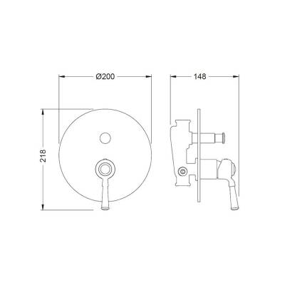 Bocchi Burlington Ankastre Banyo Bataryası Krom 1004 0041 - 2