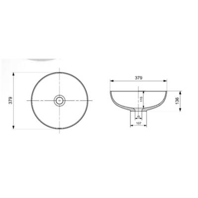 Bocchi Sottile Slim Line Çanak Lavabo 38 Cm Parlak Beyaz 1478-001-0125 - 3