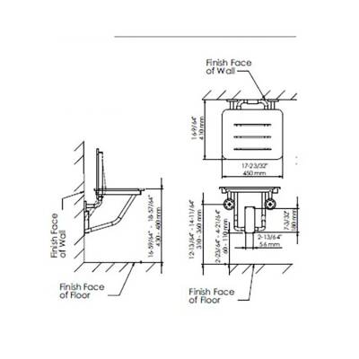 Bocchi Care Bedensel Engelli Katlanabilir Duş Oturağı-Meşe Fenolik TBDO-101-1005 - 2