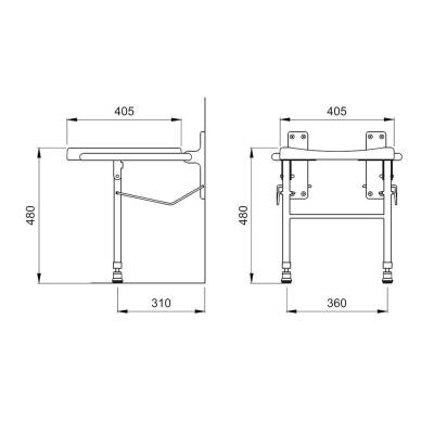 Bocchi Comfort Ayaklı Katlanabilir Duş Oturağı Parlak Beyaz CC-DRV-004 - 4