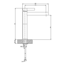 Bocchi Cube Yüksek Tip Lavabo Bataryası Crystal 1015 0002 SW - 2