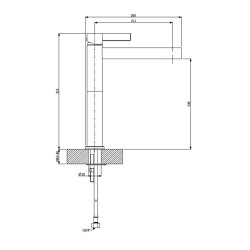 Bocchi Cube Yüksek Tip Lavabo Bataryası Crystal Altın 1015 0002 SA - 2