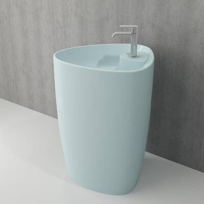 Bocchi Etna Batarya Banklı Monoblok Lavabo 58 cm Mat Buz Mavi 1337-029-0126 - 1