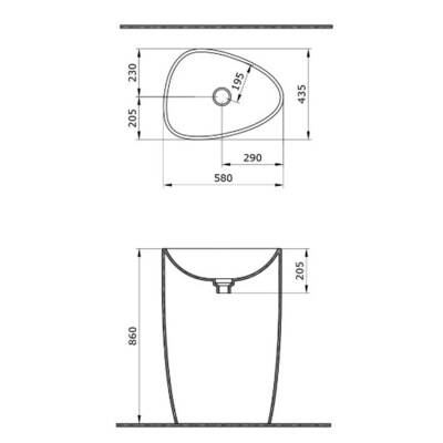 Bocchi Etna Batarya Banklı Monoblok Lavabo 58 cm Mat Kaşmir 1337-011-0126 - 2