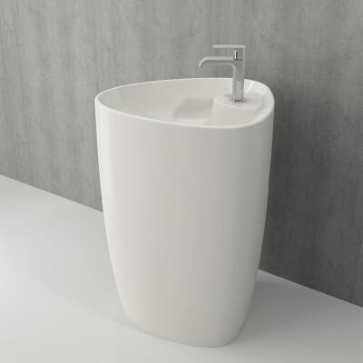 Bocchi Etna Batarya Banklı Monoblok Lavabo 58 cm Parlak Bisküvi 1337-014-0126 - 1